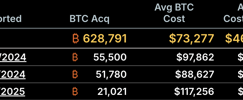 Strategy Bitcoin Purchases Ranked